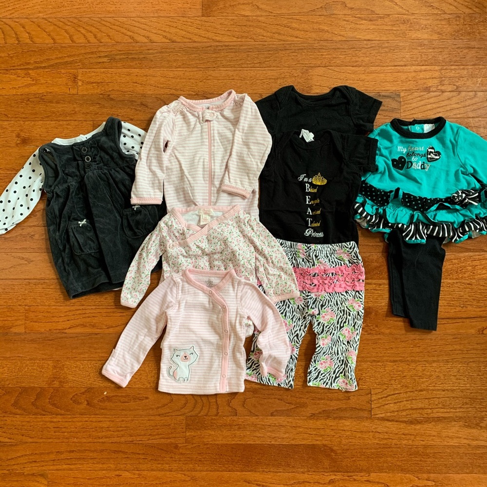 Baby girl 6 month bundle (black)